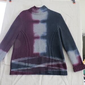 Lafayette 148 New York Ombré Wool Mock Neck Sweater M